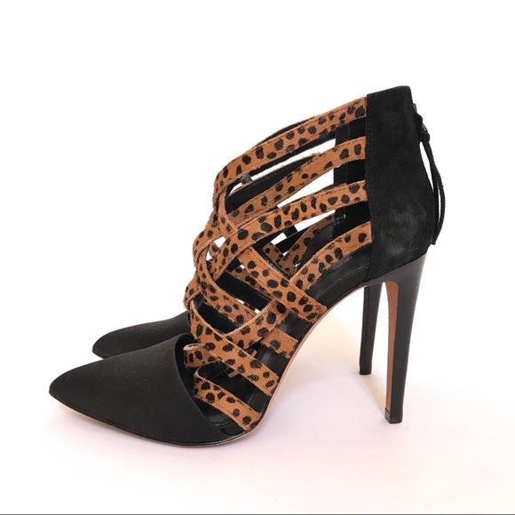 Rebecca Minkoff Rory Pump Calf Hair Black Suede - Picture 2 of 4